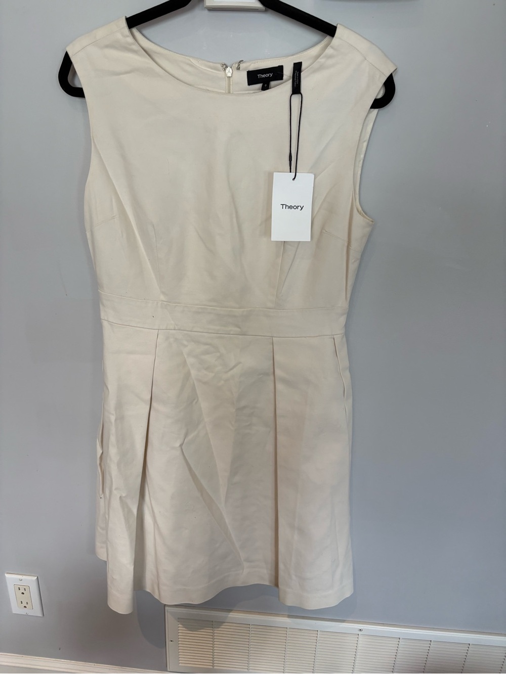 Theory Admiral Sleeveless Pleated Waist Mini Dress